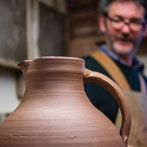 Doug Fitch and Hannah McAndrew making a jug for me
